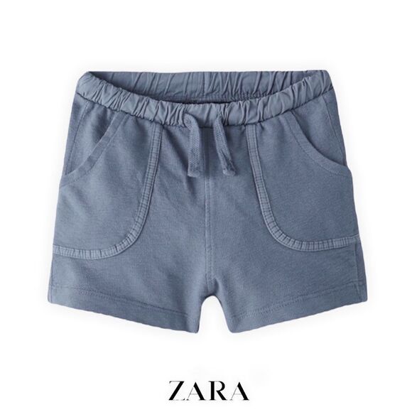ZARA Kids | Blue | PLAIN PLUSH SHORTS - Picture 1 of 4